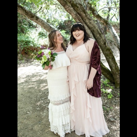 Blush Pink Bridesmaid Dress Plus - Picture 1 of 1